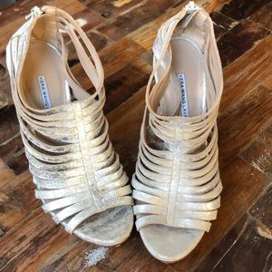 Vera wang lavender Real leather strapped heels